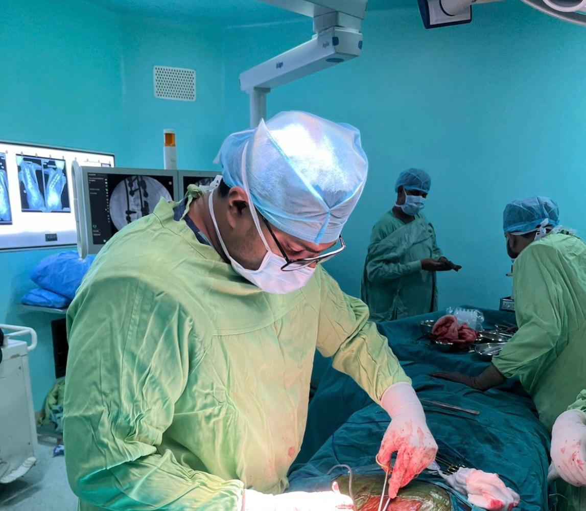 Dr. Angaj Skandh in operation theatre